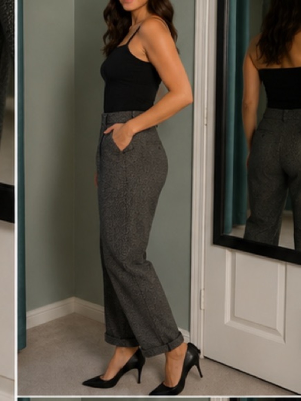 Banana Republic 6L Textured Tailored Trousers Office Siren Corporate Chic Pants - Picture 2 of 8